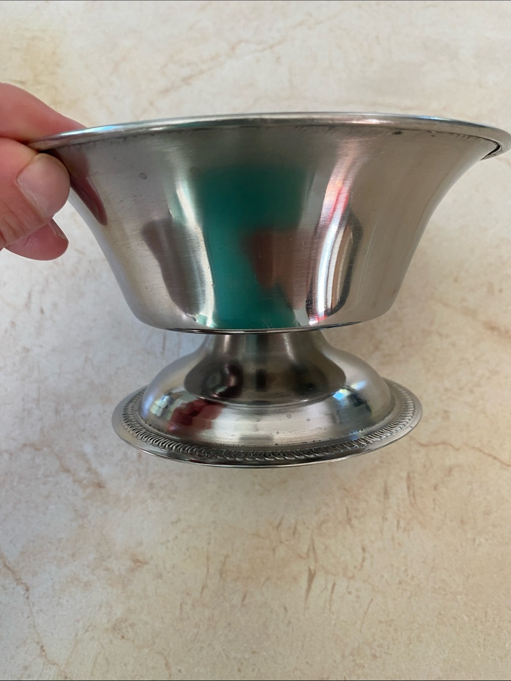 VINTAGE Set of 3 Silver Metal Dessert or serving bowls - Picture 4 of 10